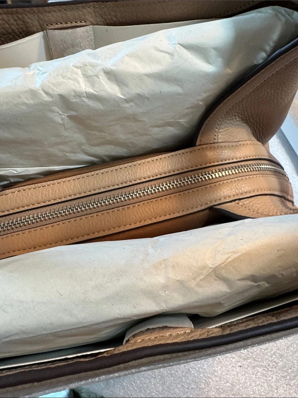 New with Tags Coach Kristy Taupe Leather Shoulder Bag
